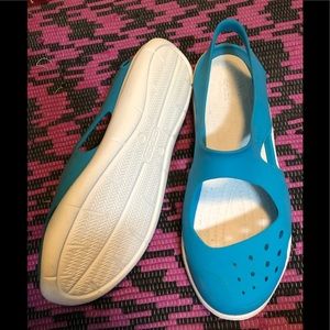 Crocs water shoes and Okabashi flips